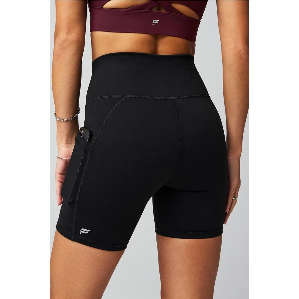 Fabletics Black Bike Shorts with Pockets